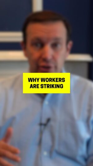 Chris Murphy Instagram - I want to explain why the UAW strike is so important. The workers are fighting back against a rigged economy that pads the pockets of CEOs and wrecks working class families. 

You want to know why democracy isn’t so popular anymore? It’s in part because of this erasure of economic power.