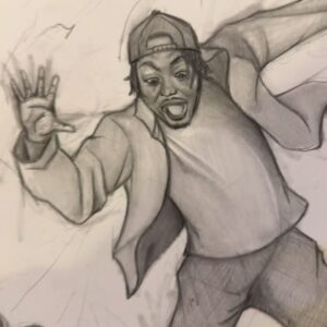 Chris Powell Instagram - Bro this dude just freestyle drew me during my show themed after my podcast this is insane! @bkawatts appreciate you bro! Wow