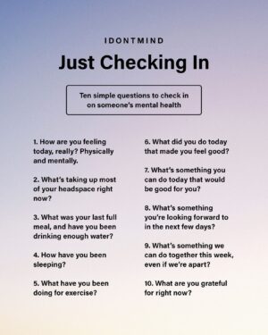 Chris Wood Instagram - I see a lot of ideas circulating that are “distractions” for how to get through this time: what tv shows to watch, video games to play online, ideas for FaceTime hangouts... but it’s important to take a moment each day to STOP distracting ourselves and focus attention on our mental health.⁣
⁣
Call your people and check on them, and use these questions to make sure they’re doing okay. Tell them you’re #justcheckingin and run these questions together, then make a plan to check on someone new tomorrow.⁣
⁣
We all need some encouragement right now—take care of yourself and take care of your loved ones!