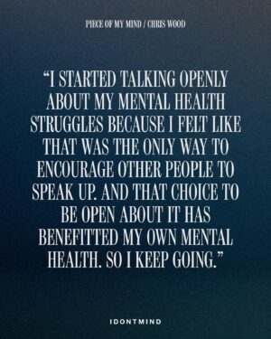 Chris Wood Instagram - IDONTMIND talking about my mental health. Read about me talking about it a lot at idontmind.com [link in story] @idontmind