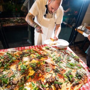 Christian Petroni Instagram - scenes from an Italian restaurant @ZOLISNYPIZZA -> 

-a “zozonna” renaissance painting @chefstancio 
-BAKED clams casino mashup 
- @frankiesspecialtyfoods vases & table scape 
-the best BURRATA in America @distefanocheese 🤍
-smashed black truffle arancini, parm crema 
-mounting polenta w Frankie’s 
-still mounting 
-steak pizzaoilo polenta table 
-parm 
-polenta for 50