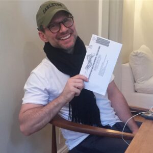 Christian Slater Instagram - Proud to be an American and exercise my civic duty and right to vote!! Get out there and register if you haven't already! #vote #election2016