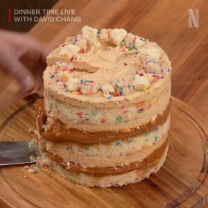Christina Tosi Instagram - Last night’s #DinnerTimeLive was the SWEETEST episode EVER thanks to a special visit from @milkbarstore’s @christinatosi who prepared an amazing variety of desserts for @davidchang and our official sweetest guest ever @dulcesloan!

Christina started by celebrating Dulcé’s birthday month with a Dulce de Leche Layer Cake (assembled with some help from David & Chris before the show).
Dulcé & David enjoyed some Korean inspired subak soju (blended watermelon mixed with soju) while they waited for the next course of a “Cuppa Creamsicle” (inspired by the Dominican drink “Morir Soñando”).

Christina’s picture perfect Skillet Cookie was served with @strangerthings.things Scoops Ahoy ice-cream! 

The Intermezzo brought a bit of savory to the evening and some healthy competition to the kitchen as David & Christina dueled to see who could make a better Grilled Pimento Cheese Sandwich! Christina used her pepperoni bread and David served his on plain bread with an impromptu pepper soup dish (and a bonus “—ito Pie!”.) 

To finish the incredible dinner service, Christina served her favorite late night snack, the Chocolate Peanut Butter Crunch Pie that is worthy of any late night, early night, all day snacking tbh.

Watch & rewatch the FULL #DessertForDinner episode RIGHT NOW on @netflix! (LINK IN BIO)
