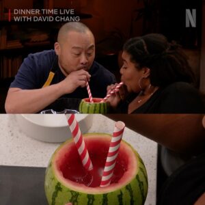 Christina Tosi Instagram - Last night’s #DinnerTimeLive was the SWEETEST episode EVER thanks to a special visit from @milkbarstore’s @christinatosi who prepared an amazing variety of desserts for @davidchang and our official sweetest guest ever @dulcesloan!

Christina started by celebrating Dulcé’s birthday month with a Dulce de Leche Layer Cake (assembled with some help from David & Chris before the show).
Dulcé & David enjoyed some Korean inspired subak soju (blended watermelon mixed with soju) while they waited for the next course of a “Cuppa Creamsicle” (inspired by the Dominican drink “Morir Soñando”).

Christina’s picture perfect Skillet Cookie was served with @strangerthings.things Scoops Ahoy ice-cream! 

The Intermezzo brought a bit of savory to the evening and some healthy competition to the kitchen as David & Christina dueled to see who could make a better Grilled Pimento Cheese Sandwich! Christina used her pepperoni bread and David served his on plain bread with an impromptu pepper soup dish (and a bonus “—ito Pie!”.) 

To finish the incredible dinner service, Christina served her favorite late night snack, the Chocolate Peanut Butter Crunch Pie that is worthy of any late night, early night, all day snacking tbh.

Watch & rewatch the FULL #DessertForDinner episode RIGHT NOW on @netflix! (LINK IN BIO)