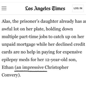 Christopher Convery Instagram - Thank you Los Angeles Times and Indie Wire for this! PRISONERS DAUGHTER