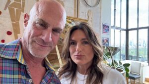 Christopher Meloni Instagram - …always at work @therealmariskahargitay