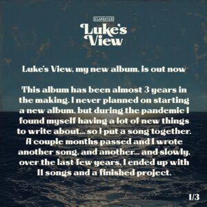 Classified Instagram - My new album Luke's View is yours now, for you to have your own view on. #lukesview