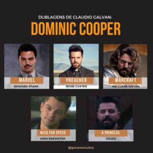Claudio Galvan Instagram - 🎙🌟 DUBLAGEM 

Você sabia que @claudiogalvan já dublou o ator Dominic Cooper em várias produções? 

🎙🎧🎭🎞