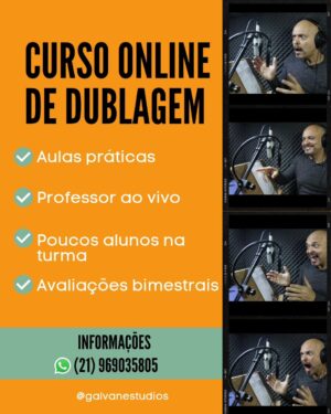 Claudio Galvan Instagram - 🎙🎧🌟 CURSO REGULAR DE DUBLAGEM

Quer iniciar sua jornada para ser um dublador? A oportunidade está aqui!

Curso regular de dublagem online com cronograma, metodologia e supervisão de @claudiogalvan, um dos mais renomados profissionais do mercado!

O curso é online, porém com aulas totalmente práticas, professor ao vivo, poucos alunos na turma para melhor aproveitamento, avaliações e material complementar no ato da matrícula! 😍👏

Para informações é só entrar em contato através do 📲 WhatsApp (21) 969035805! 

🎧🎙🎭🎥🎞