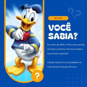 Claudio Galvan Instagram - 🎙🌟 VOCÊ SABIA? 
.
.
.
.
#ClaudioGalvan #GalvanEstudios #PatoDonald #PatoDonald90anos #Disney #GalvanEstudios