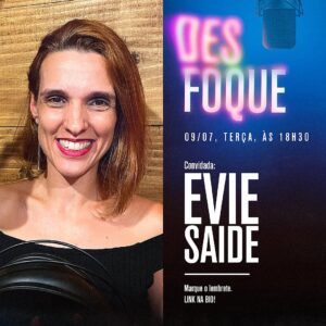Claudio Galvan Instagram - ⏺️ [#121] DESFOQUE PODCAST COM EVIE SAIDE

Evie Saide é atriz, dubladora, cantora e diretora de dublagem.

Já emprestou sua voz para personagens e atrizes como: Hayley Atwell (com destaque para a Peggy Carter nas produções da Marvel), Blake Lively, Emma Roberts, Barbie (Voz atual), Arlequina (em Aves de Rapina e Esquadrão Suicida), Mia Toretto - a partir do 6º filme (em Velozes e Furiosos), Queenie Goldstein (em Animais Fantásticos), Sadie Miller (em Steven Universo) e Jessie (em Série Jornadas: Pokémon).

O bate-papo será ao vivo nesta terça-feira, dia 09, às 18h30, no canal do Desfoque Podcast!

Link na bio 👉 \@‌desfoque_podcast !
.
.
.

.
.
.
\#ClaudioGalvan #GalvanEstudios #Desfoque #DesfoquePodcast #Podcast #Dublagem #Dublador #Dubladores #Ator #Atores #Teatro #Filme #Série #Novela #Cinema #DublagemViva #YouTube #EvieSaide #AgenteCarter #PeggyCarter #Marvel #Vingadores #CapitãoAmérica #Barbie #AvesdeRapina #EsquadrãoSuicida #VelozeseFuriosos #StevenUniverse #HarleyQuinn