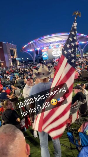 Coffey Anderson Instagram - 10,000 people came to my show in North Texas @grandscapetx. 
We celebrated the birthday of our country in style! 
I saw a SEA of people and I was so humbled that they showed up with their families, in the heat, 100 yards away from the stage to hear my songs. 
How do I make them feel seen? 
I grabbed a beautiful a 8 foot American flag and walked from the back to the front. 
Here’s only half of that walk. 
Eventually the crowd started standing up, cheering, and chanting. 
Here’s half of that moment. 

Thank you to everyone that supports this country music independent singer and his band. I’ll keep bringing my best as you keep buying and supporting. You and I have built this. 
We have no radio airplay even from the country station that was at the show. 🤔 

We built this. 🙌🏽 You and I. 

Side note*
I see so many performers use what I do at my shows to make their show better. I’m glad y’all take my ideas to use and the fans win because of it. 😉
The hard working people that make their way to country shows deserve the artists that give their all. Just stop singing drunk and being disrespectful our heroes that paved the way. 

See yall at the top. 

#countrymusic #4thofjuly #coffeyanderson #music #dallas #texascountry