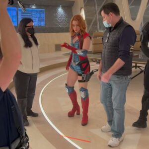 Colby Minifie Instagram - I got the very special chance to shadow our wonderful director @shanasteindirect for episode 5 of @theboystv this season and all I have to say is this 👏 crew 👏 is 👏 the 👏 best. I got a real insight into how this *love sausage* gets made and, yeah I knew the crew was great, but when I got a peak behind the curtain, I just couldn’t believe the energy and thoughtfulness that goes into making this show. Have I gushed enough yet? NO! Every person on set is essential to the making of this wild thing and every one of those people is bringing their A game. And this dedication and work ethic comes from the top down (@erickripke1 I’m looking at you 👀). We actors are so lucky to be held by this team of creators, however crass they are 🫠 episode 5 was written by the talented @thejudalina. Of course our whole writers room is stacked! GET READY FOR THE SEASON FINALE TOMORROW!!!!!