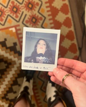 Colby Minifie Instagram - This goofball got called up for the @colbertlateshow day-of which happened to be the same day my high school buddy (and crush) @jeremyallenwhitefinally was on so wowoweewow we said hi hi hi, after which I proceeded to fall down the stairs in my astronaut outfit until a lovely buff security guard caught me like the flailing damsel I am and then I sent this pic to our high school drama teachers @bklyn_pasta and Mala Tsantilas who happened to be together that evening too 🕳️ If it weren’t for these two I don’t know where I’d be. 

But really what a great crew and a fun time and I just learned that there are still two puppies from @animalleague that are available. Go get em! Thank you for having me Colbert! 

Fit from @ganni of course