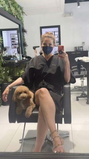 Constance Marie Instagram - Good Morning!!!
It’s Monday!
Let’s Do this!!
✨💪🏽✨
(Special shout out to Bella. The most sweet and oh soooo patient puppy!)
✨🐶✨
Hair: @ronacolor @ashleyssalgado @lukaro_salon 
@mrlukaro 
✨
#Monday #MondayMotivation #hair #HairColor #hairstylist