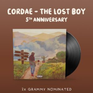 Cordae Instagram - The Lost Boy is officially 5 years old, sheeeesh time flys. The stories…. The memories….. I knew this one was special as we were making it. Grateful for everybody involved in creating this piece of art. Grateful for everybody who supported and told a friend about this album! Also we just restocked the vinyls ! (Link in Bio) The Crossroads is otw !!!!
