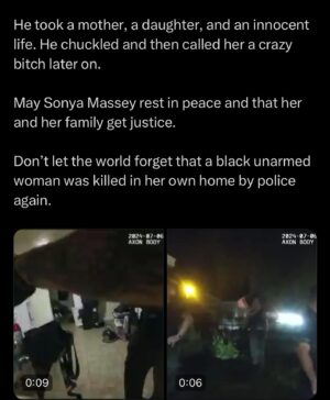 Cordae Instagram - This had me sick to my stomach this morning ! Some things are bigger and more important than music. I couldn’t just carry on with my day like everything is fine. We have to protect OURS ! #SonyaMassey