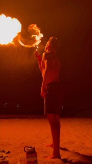 Cory Lee Instagram - And if only I could. I’d make a deal with God. 
#fire #fireeater #firebender #fireperformer #firepoi #firebreather #beachlife #magician #cirquedusoleil