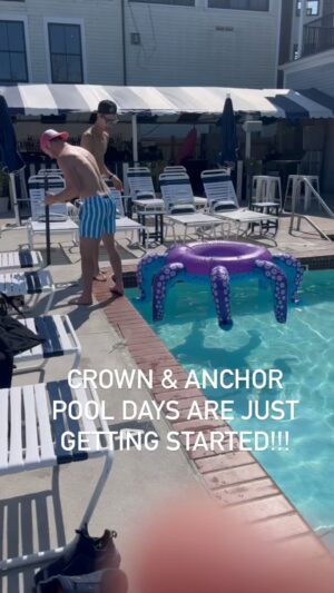 Cory Lee Instagram - The crown & anchor pool parties are just getting started. The water is heated 😍🥳