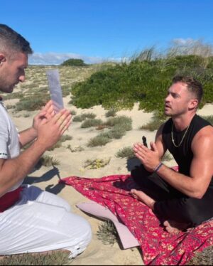 Cory Lee Instagram - @brandon_christopher  and I Tried #Bufo for the first time yesterday. It’s medicine from a 🐸 @adamcsherman and @zacrux hold a beautiful ceremony and guide you through the healing process in a magical way. Who’s coming with us next time? 😍

#bufo #ceremony #frogpoison #desertshaman