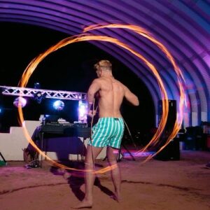 Cory Lee Instagram - Comin in hot! at @jeciwould birthday 🔥 
Photographer @mariommg 
#firedancing #fireeater #firespinning #ropedart #transmecula #savageranch