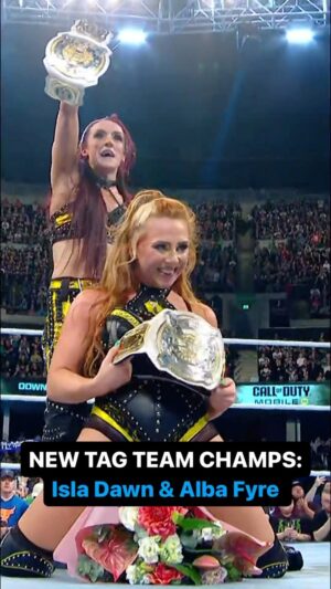 Courtney Stewart Instagram - CONGRATULATIONS to these two Scotland natives: @wwe_alba and @isla_dawn your NEW WWE Women’s Tag Team Champions! 👏👏👏 #WWECastle