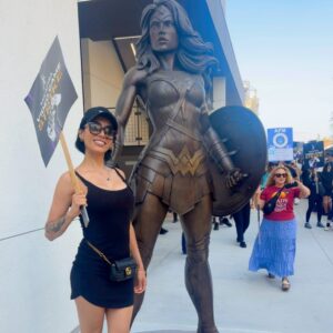 Cristina Valenzuela Instagram - literally protesting against robots taking our jobs 
and a wild @tarasandsvo appears!!