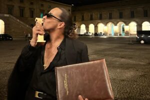 Dali Benssalah Instagram - Our dear @romaingavras just won the international director's award at the German Film
Award for Peace - The Bridge / #friedenspreis
Thank you very much Elisabeth Wicki Endriss @dior 
@ysl ATHENA @netflixfr @netflix @iconoclast.tv
