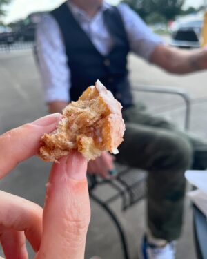 Damaris Phillips Instagram - There were so many tiny joys filling my week. What about you, what made you smile? For me it was
High school reunion with @rebeccaosley, 25 years later we are still side by side. 
Meeting the kittens my mom rescued 
The last bite of the perfect apple fritter
Picking out wax beans 
Twirling in this dress
Virgin Strawberry daiquiri just as good as when I was in the 4th grade. 
Sunset riverboat cruise
My beautiful sister laughing
Mending a favorite skirt
Appreciating my inherited @hadleypottery 
Pool Picnic from the concession stand with @chrislueken and @insideaquestion 
@persorestaurant outdoor bar cocktails
Playing cards with @nikkidinki 
Distillery tour
The dog on that yard sale sign