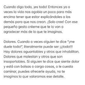 Daniela Nicolás Instagram - Escribí esto para tratar de aportar aunque sea con un granito de arena a todas las personas que me escriben día a día tratando de sentirse entendidas y apoyadas ♥️ ojalá que con estas letras sientan que aquí alguien los comprende y los abraza ♥️ 
.
Si tienes una enfermedad autoinmune o te relacionas con alguien que la tiene, léelo ♥️ 
.
Siéntete libre de compartirlo con quien tú quieras ♥️