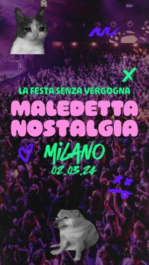 Danilo Bertazzi Instagram - Milano, grazie per l’incredibile accoglienza: una notte che non dimenticheremo mai. 🥹🫶🏻
Ecco il video-riassunto creato con le vostre stories.
 Maledetta Nostalgia, la festa senza vergogna special Guest Danilo Bertazzi (Tonio Cartonio).  A prestissimo, accipigna!  #MaledettaNostalgia #Nostalgia #Festa #anni90 #anni2000 #Party #Milano #fabrique