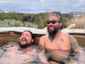 Danny Kiranos Instagram - Australia/New Zealand: I say this without exaggeration. I found joy and hope throughout you that I never thought I would feel again. 

Thank you @destroyalllines for an incredible tour but more importantly, a human experience beyond kindness. So many people involved under this, too many to tag individually but I love you all. Already looking forward to the next round.

We had some powerhouse support acts that I’m grateful to now call friends: @theblackwaterfever @darrylandthedevil and @oldbillwood ❤️❤️❤️

Lewis, you know I love you and we really did some heck my dude 😂

📸 credits are tagged on the photos they took and there is a lot more evidence of the fun we had left to post some other time. 

If you know the house we’re in front of you get extra birthday party invitations. I’ll leave it here for now. 

P.S. official final Parmy/Parma count was 20