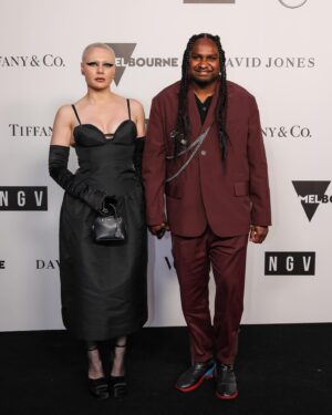 Danzal Baker Instagram - What a night opening Alexander McQueen at the NGV Gala 🎉

Wearing @songforthemute x 2 styled by @aurieindianna 
shout out to @mercedesbenzau for getting us there in style 

@ngvmelbourne #NGVGala
📸 @lucasdawsonphotography @igotshotbycharlie