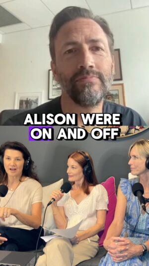 Daphne Zuniga Instagram - Breaking up really is hard to do.... especially when you have to keep filming with your ex! Andrew Shue faces his ex (and our fab co-host) Courtney to discuss just how “tough” it was on “Melrose Place” after their real-life split. 
 
Full episode out now, link in bio!