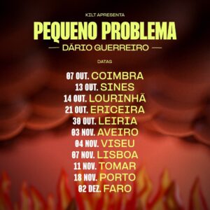 Dário Guerreiro Instagram - Cuidado, há um PEQUENO PROBLEMA e estreia já em outubro! 🙂 Trata-se do novo solo de stand-up, de maneiras que seria fofo que passassem a palavra, marquem os vossos, pois os bilhetes para as datas de 2023 já estão à venda.

Faltam localidades, é certo, mas isso é um Pequeno Problema que resolveremos em breve. 

produção @kiltagency 
fotografia @macedo 
design @mrcoofs