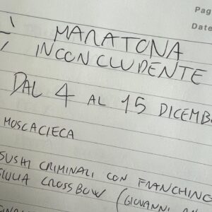 Dario Moccia Instagram - Con questa bellissima grafia si inizia a lavorare alla nuova maratona. Pian piano vi dico tutto.