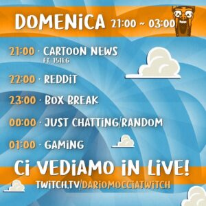 Dario Moccia Instagram - Come vi avevo già spiegato alla fine dell’ultima maratona il 2024 sarà un anno decisivo per ciò che sto portando avanti. I miei progetti, i miei sogni, le mie ambizioni. Twitch mi ha permesso ciò ed è per questo che voglio andare in live con la voglia di divertirmi del primo giorno. Allo stesso tempo però voglio cambiare le carte in tavola affrontando il palinsesto in maniera più ponderata e sopratutto non ho più voglia di sottostare al giogo di dover fare live quotidianamente con la paura che un giorno mi annoino. 

Inoltre i progetti a cui sto lavorando e le live che ho in mente hanno bisogno di tempo e lavoro per essere preparati. Ecco perché fare 4 live al posto di 6 a settimana. 

Ho tenuto tutto ciò che ci e vi piace, aumentando leggermente il numero di ore di live giornaliere. Poi oh, se mi annoio e non ho proprio niente da fare niente mi vieta di fare una bella live notturna da casa dove chiacchieriamo.

Se avete voglia vi chiedo di seguirmi e sostenermi in questa ulteriore avventura. Divertiamochi!