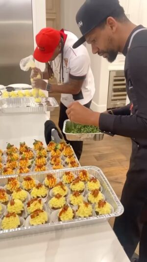 Darnell Ferguson Instagram - I love the gift of cooking and creating alot, but I like the relationships that it brings to life even more!! This was an app that we did this week in Texas.  It’s not chefy or have a high end name BUT it’s the kinda meal that people talk about for years after eating it, this is our meatloaf cupcakes with mash potato icing, candy bacon sprinkles and maple heat glaze! It sounds simple but the actual prep for each component is so thoughtful and perfect!! I appreciate my team @stephancbaity @thefoodartist_ #superteam #superchef #dinner #private #darnellferguson #superchefgrudgematch #food #fun #playful #cook #hungry