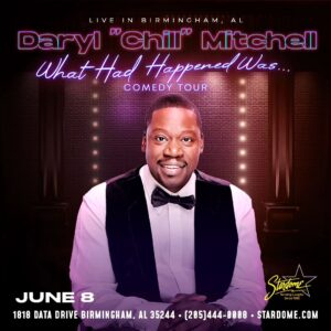 Daryl Mitchell Instagram - Birmingham come ready to laugh until you Crack a rib🤣🤣🤣🤣 I will see you June 8th, 2023 @stardomecomedy go to www.stardome.com for tixs, and ifo.