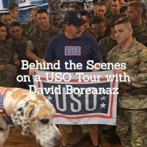 David Boreanaz Instagram - 🎬 Behind the scenes with David Boreanaz @imdboreanaz at @fortleonardwood on a USO Tour!

"This is amazing to me. I was officially presented with the Bob Hope USO coin, which holds a special place in my heart."

David spent the day connecting with service members—encouraging them during Warrior Tower training, sharing lunch in the DFAC while hearing their powerful stories of why they chose to serve, and visiting the Urban Search and Rescue unit. He also gained insight into the diverse skills soldiers master through the Expert Infantry Badge program.

David met @USOMissouri's canine therapy dogs, Maverick and Apache, and connected with hundreds of service members during a special meet and greet at the local @theuso center, followed by an advance screening and Q&A of the upcoming season of #SEALTeam. 

Don’t miss the seventh and final season of SEAL Team now streaming on @paramountplus! #theUSO #FortLeonardWood @sealteam_pplus