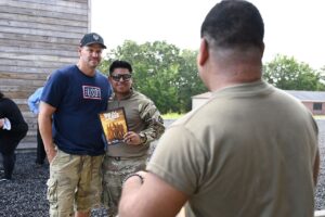 David Boreanaz Instagram - @imdboreanaz embarked on a USO tour where he visited Scott Air Force Base (@teamscottafb) and Fort Leonard Wood (@fortleonardwood) to screen the premiere of #SEALTeam Season 7! 
 
Thank you to the service members and @theuso for graciously welcoming #ParamountPlus and @sealteam_pplus. #TheUSO