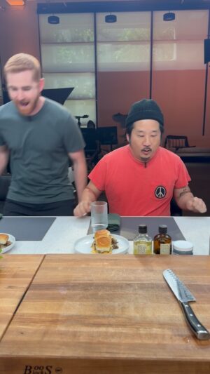 David Chang Instagram - Pre show @dinnertimelive snack for Andrew Santino & Bobby Lee…a leftover and back to back episode.  @badfriendspod