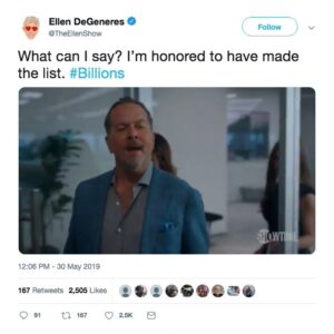 David Costabile Instagram - C’mon!! Wags wants to meet Ellen D and she wants to meet him right back!!! Dreams do come true people. @theellenshow @sho_billions #wags #ellenandwagstogether #wagsismyspiritanimal #ellendegeneres