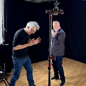 David Costabile Instagram - The Interviewer finally gets interviewed by someone and it's me!! Watch the final episode of @immortal_amc with @ericbogosian and I on @amc_tv. And if that is not enough, check out @ericbogosian directing me in #100monologues.com A project I am very honored to be a part of from this great writer with some of the best acting you will see anywhere. It is definitely worth your time. As you can see from the photo I was not really catching on to Eric's direction. He obviously wants me to go graspy-hands sideways down and I just go clutchy-hands up with googly eyes. Some actors are hard to work with. So happy to be working with my friend and all around brilliant artist. #iwtv #vampires #amcvampires #ericbagosian #100monologues.com