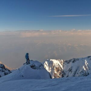 David Göttler Instagram - The moment at which you cross from the Rupal side to the Diamir side of Nanga Parbat is a very special one. Looking down the enormous Diamir face, it’s possible to see some tiny dots on the valley floor that are the Base Camp of the normal route. Looking ahead, the endless, undulating traverse stretches before you. 
This moment is still vivid in my mind and provides all the motivation I need to get stuck into my training back at home.
.
📸:
#1: @tiphaineduperier 
#3: #BorisLangenstein
.
#neverstopexploring @thenorthfacede #expedition