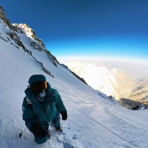 David Göttler Instagram - The moment at which you cross from the Rupal side to the Diamir side of Nanga Parbat is a very special one. Looking down the enormous Diamir face, it’s possible to see some tiny dots on the valley floor that are the Base Camp of the normal route. Looking ahead, the endless, undulating traverse stretches before you. 
This moment is still vivid in my mind and provides all the motivation I need to get stuck into my training back at home.
.
📸:
#1: @tiphaineduperier 
#3: #BorisLangenstein
.
#neverstopexploring @thenorthfacede #expedition