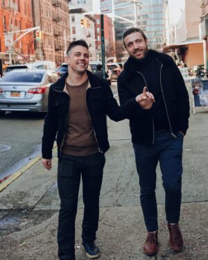 David Rapaport Instagram - Enjoying a romantic stroll in the city with my 🤎@ron.a.way as we head toward 24 years together. Captured by the lovely @theemmaexperience