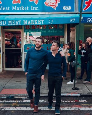 David Rapaport Instagram - Enjoying a romantic stroll in the city with my 🤎@ron.a.way as we head toward 24 years together. Captured by the lovely @theemmaexperience