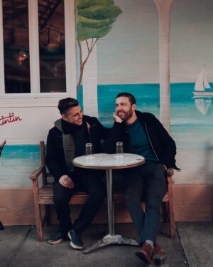 David Rapaport Instagram - Enjoying a romantic stroll in the city with my 🤎@ron.a.way as we head toward 24 years together. Captured by the lovely @theemmaexperience