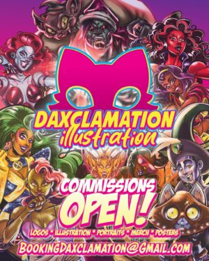 Dax ExclamationPoint Instagram - I rarely do this but im officially opening up #commissions to the public! This month has been slower than I would have liked so I have the time and I could use some extra projects. if you or someone you know needs any illustration or graphic design work done, please feel free to reach out! 

I’m happy to answer any questions, walk you through the process, and discuss your ideas. Send any inquiries to bookingDaxclamation@gmail.com 💕 #illustration #design #freelance